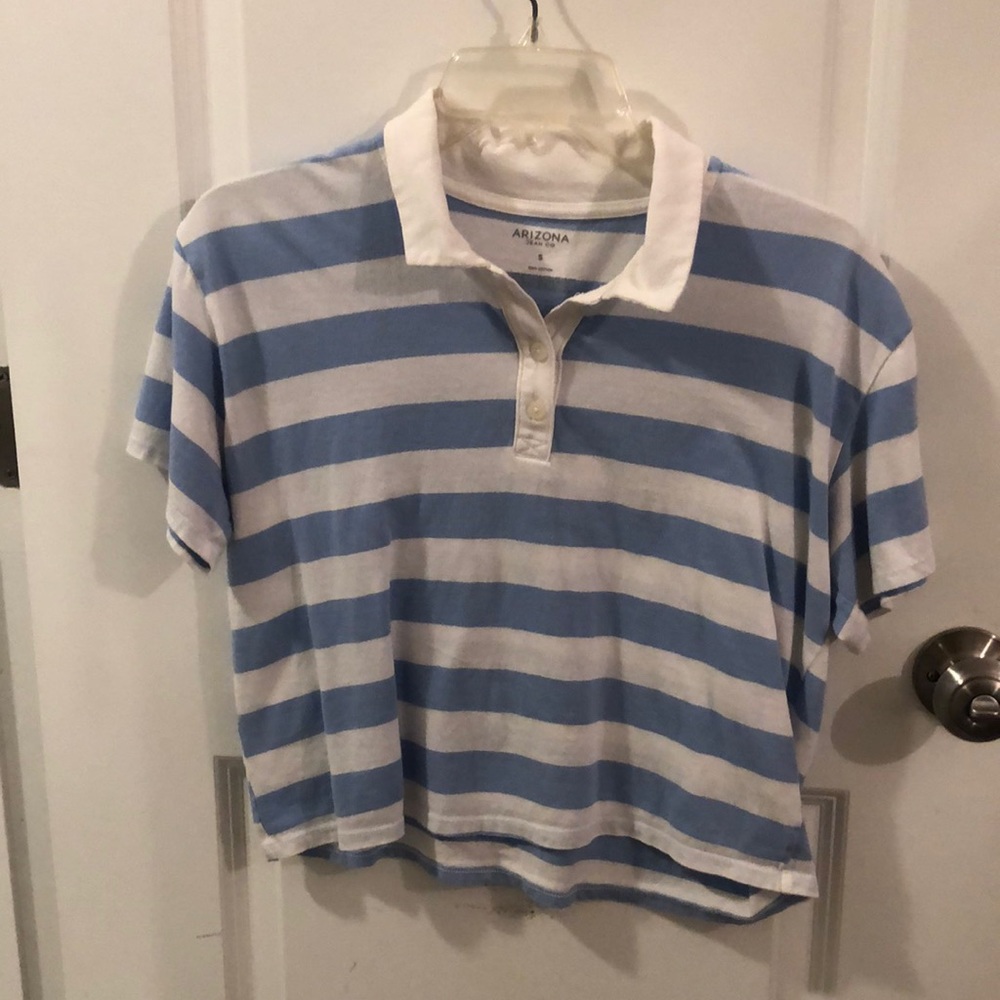 Baby blue collared crop top